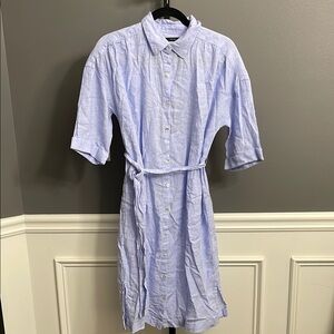 New, Tahari Linen Button-Up Dress